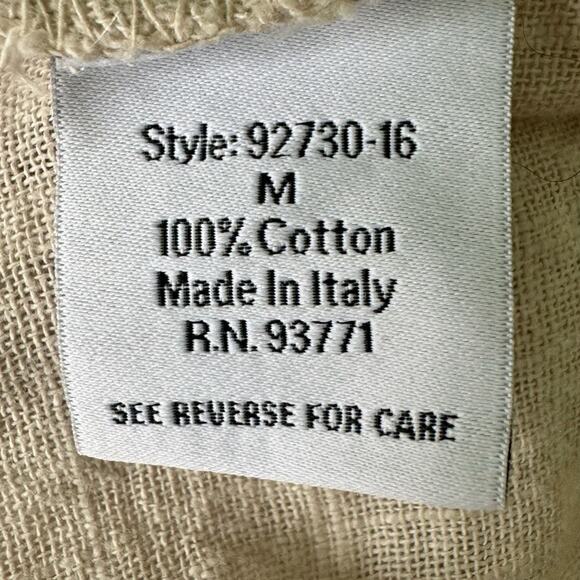 KAKTUS Beige 100% Cotton Cardigan Duster Top One Tie Made in Italy Medium - Picture 6 of 8
